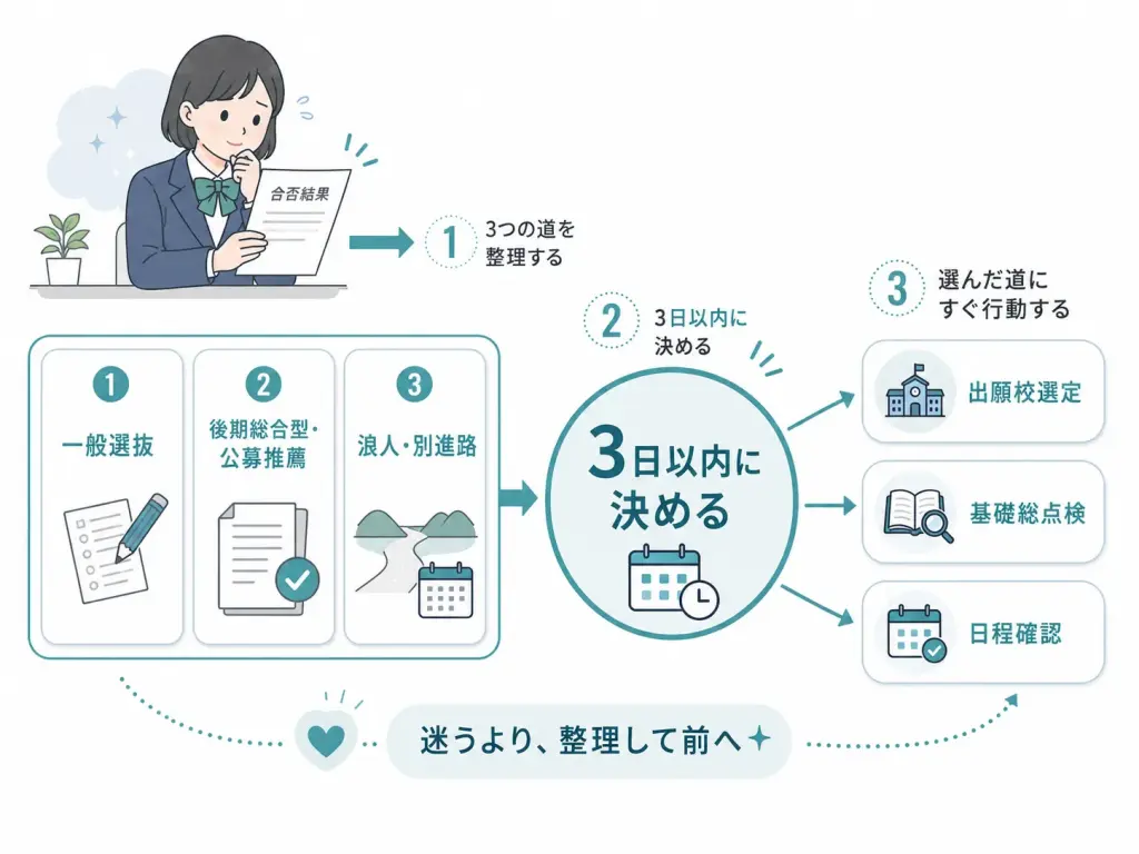 総合型選抜に落ちたらやるべきこと