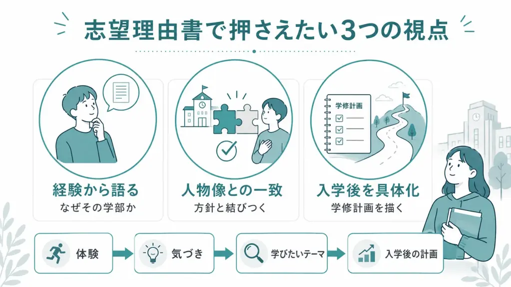 志望理由書で押さえたい3つの視点