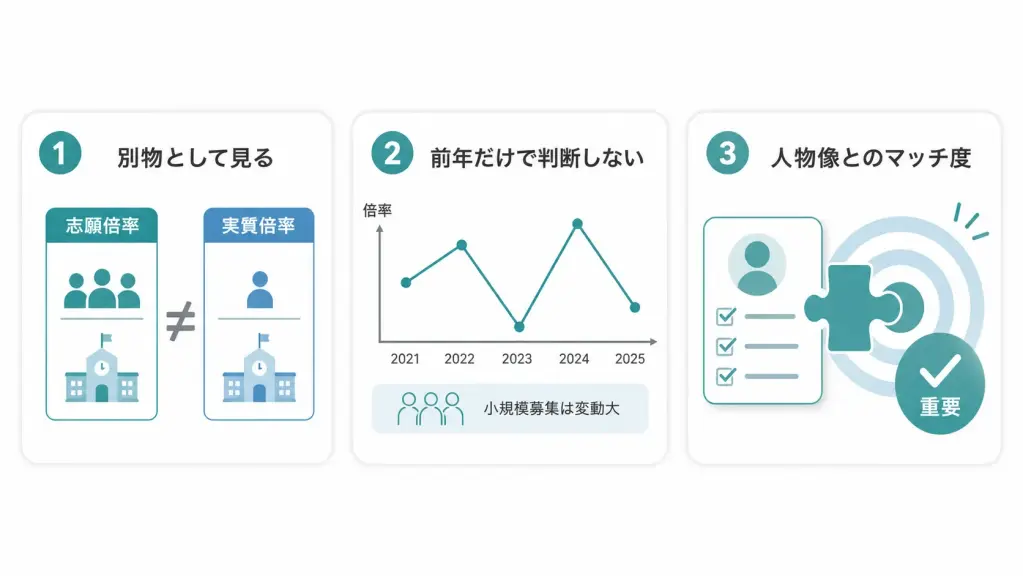 総合型選抜の倍率を見るときの3つの注意点
