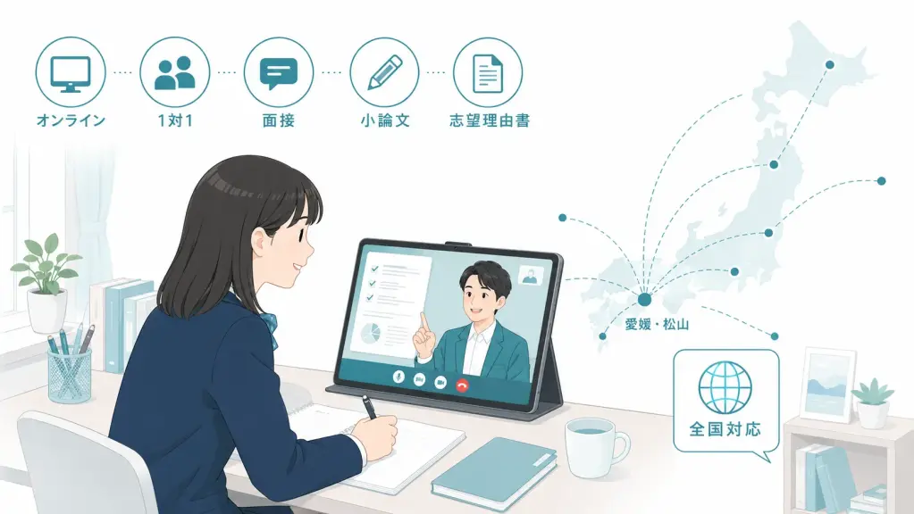 オンライン指導をしているイメージ図