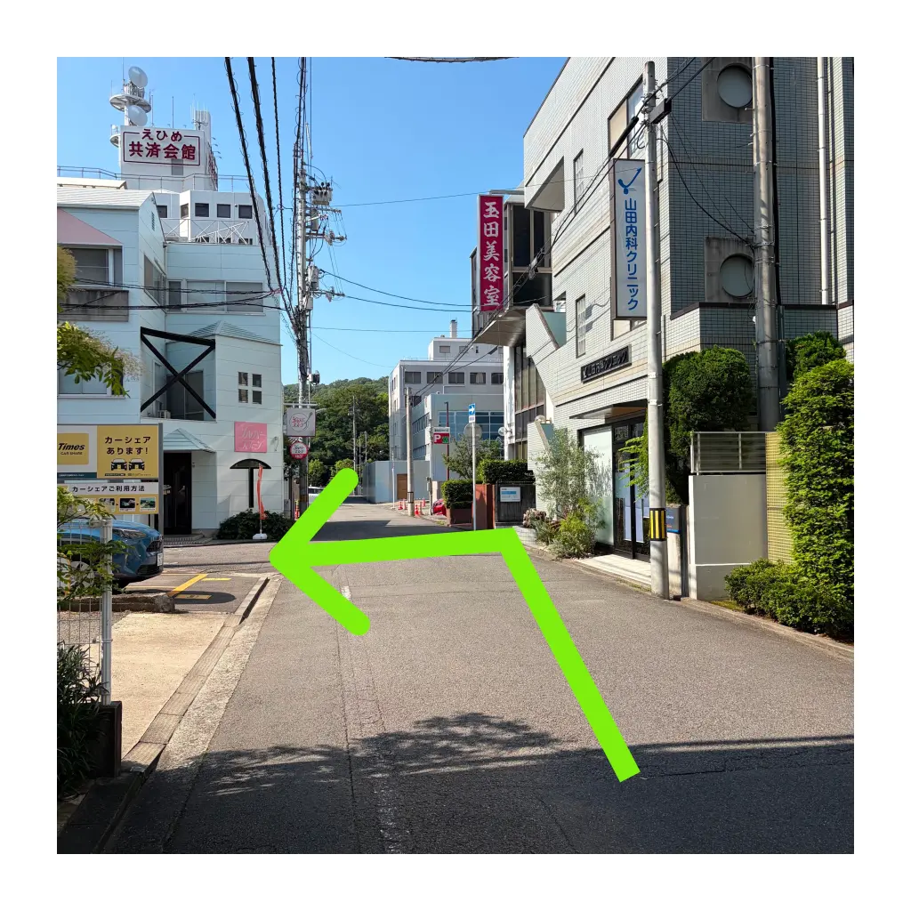 山田内科クリニックを横目に左へ