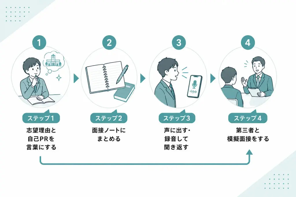 面接練習の進め方4ステップ