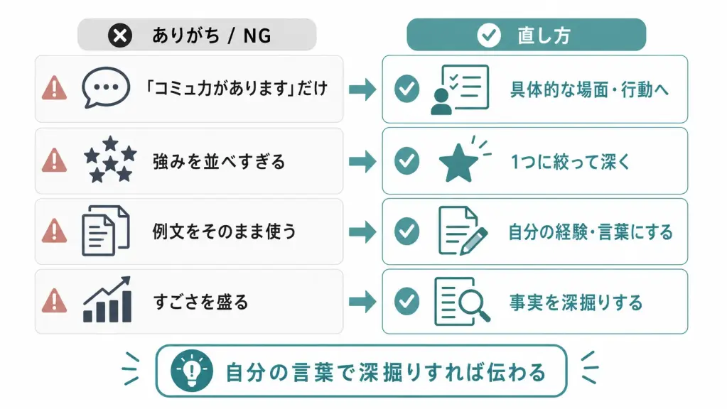 やってはいけない自己PR ありがちなNGと直し方