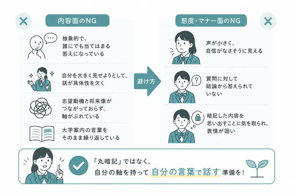 面接でやりがちなNGと避け方