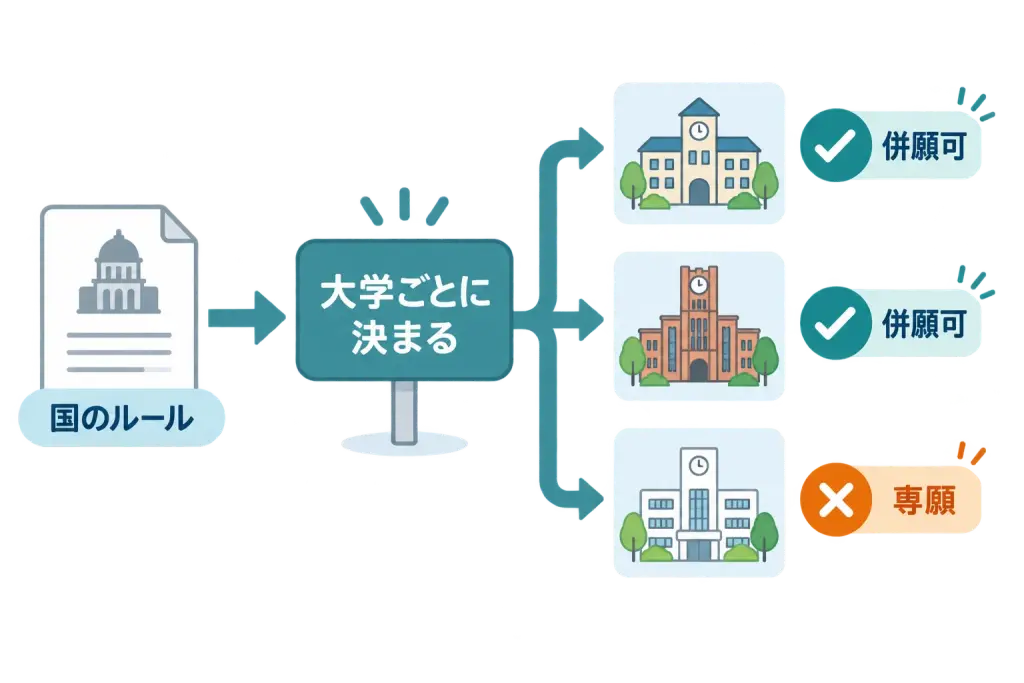 総合型選抜は併願できる。ただし条件は大学ごとに違う