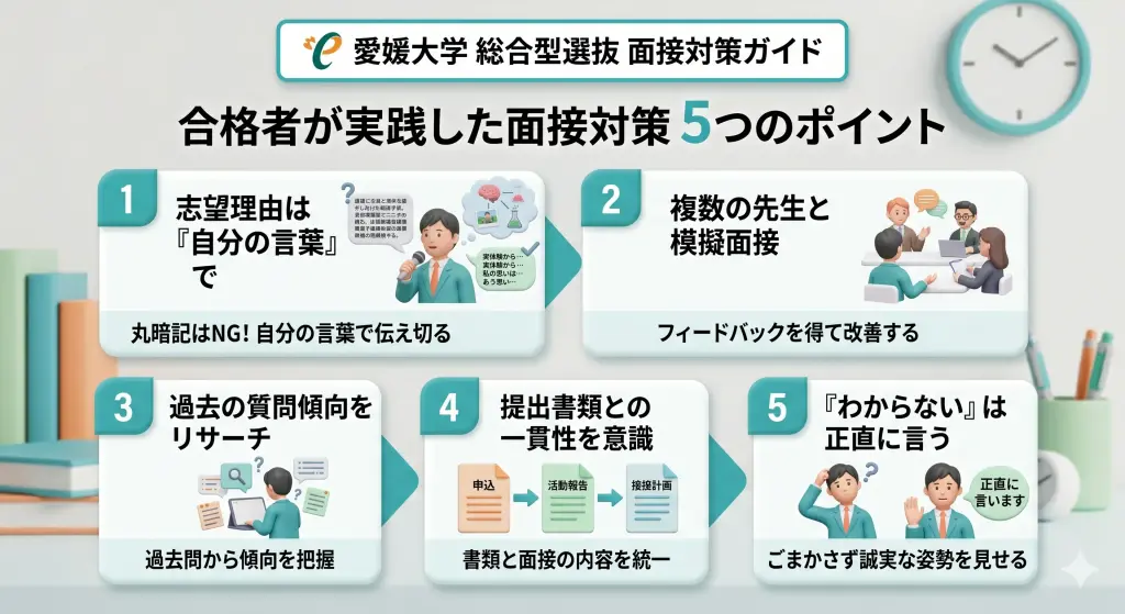 合格者が実践した面接対策5つのポイント