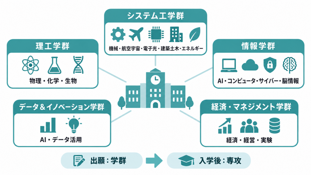 高知工科大学の5つの学群で学ぶ内容