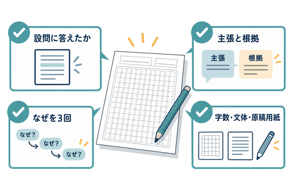 独学で書いた小論文を自分で見直すチェックリスト